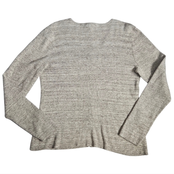 Open Edit Brown Ivory Spacedye Lace Up Top Size XL - Picture 3 of 7